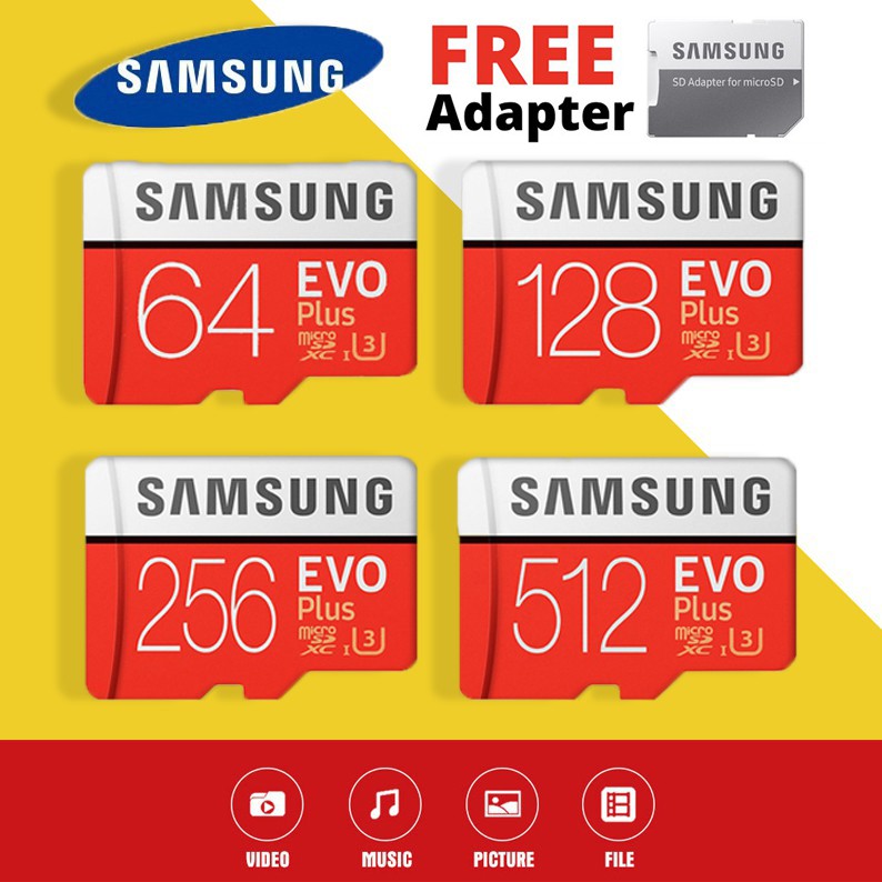 Thẻ Nhớ Samsung Micro Sd 32gb 64gb128gb 256gb 512gb Class 10 Evo Plus