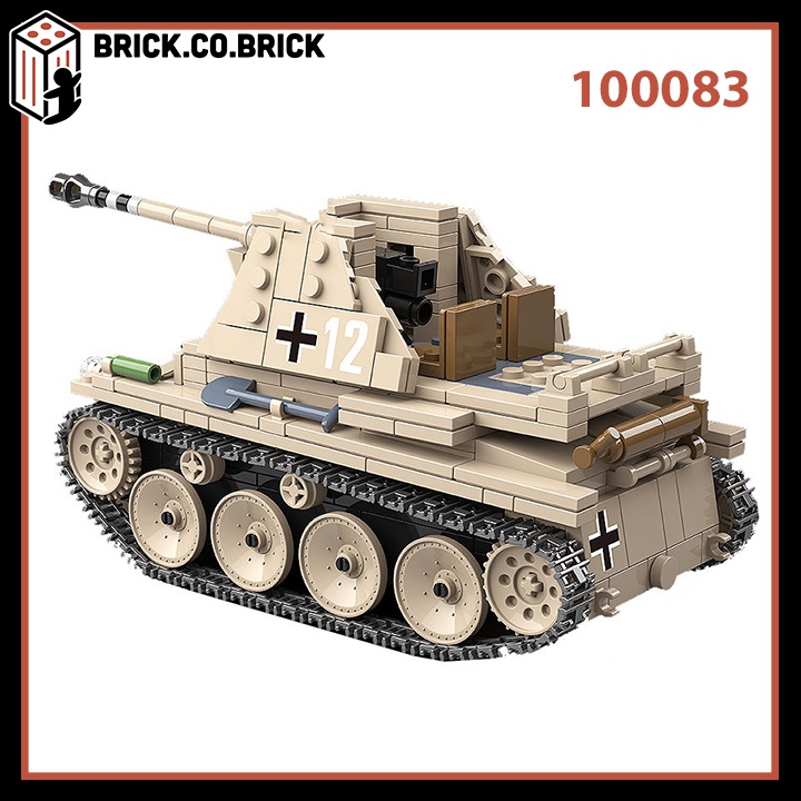 Xếp Hình Xe Tăng Chiến Đấu Đức WW2 Marder III AUSF H Quan Guan 100083