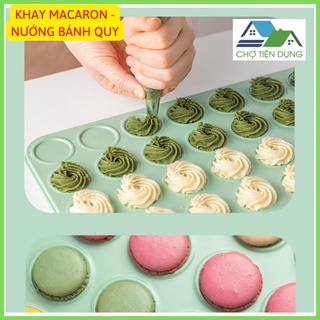 Khay nướng bánh macaron dụng cụ làm bánh quy chống dính 30 bánh cao cấp - traymacron30