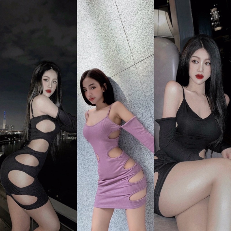 Đầm ôm body sexy khoét hông viền Yn HM2T BOUTIQUE
