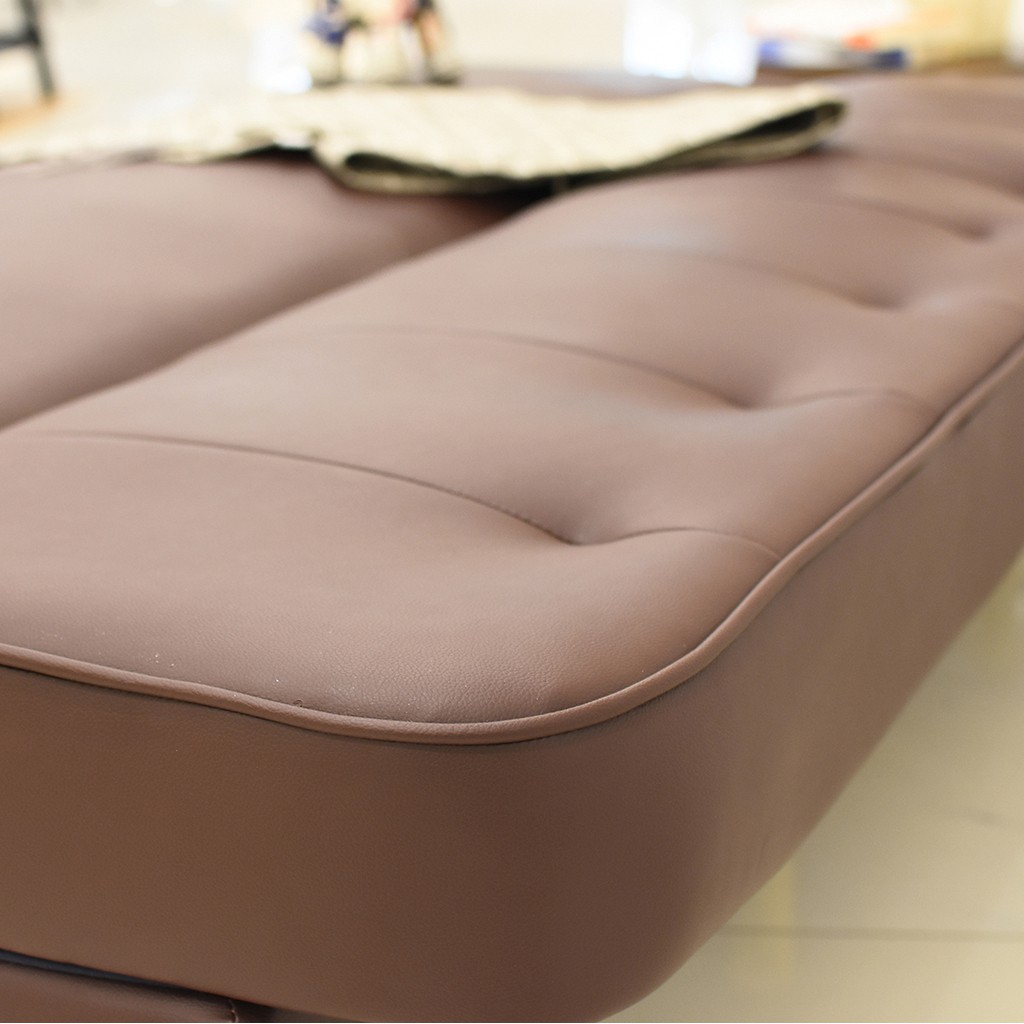 Sofa giường gấp gọn cao cấp bằng da, Sofa bed đa năng nhiều màu khung gỗ tự nhiên