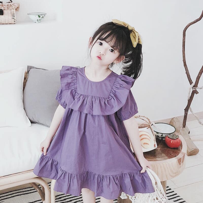 Váy công chúa bé gái màu tím mặc hè cho bé, Thiết kế cánh tiên, Phong cách dễ thương cho bé yêu