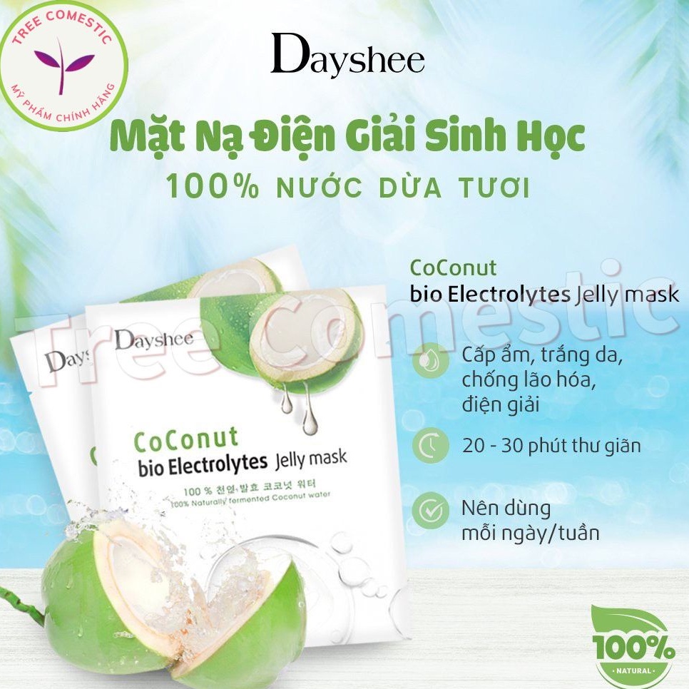 Mặt Nạ Dừa Giải Nhiệt Da, Chống Lão Hóa, Cân Bằng Độ Ph - Coconut Bio Electrolytes Jelly Mask 25ml