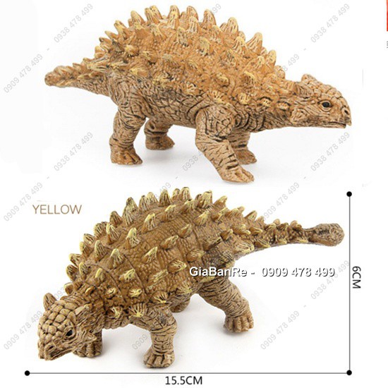 Mô Hình Khủng Long Lưng Giáp Gai Đuôi Búa - Ankylosaurus - Size Nhỏ - Vàng - 7719.1