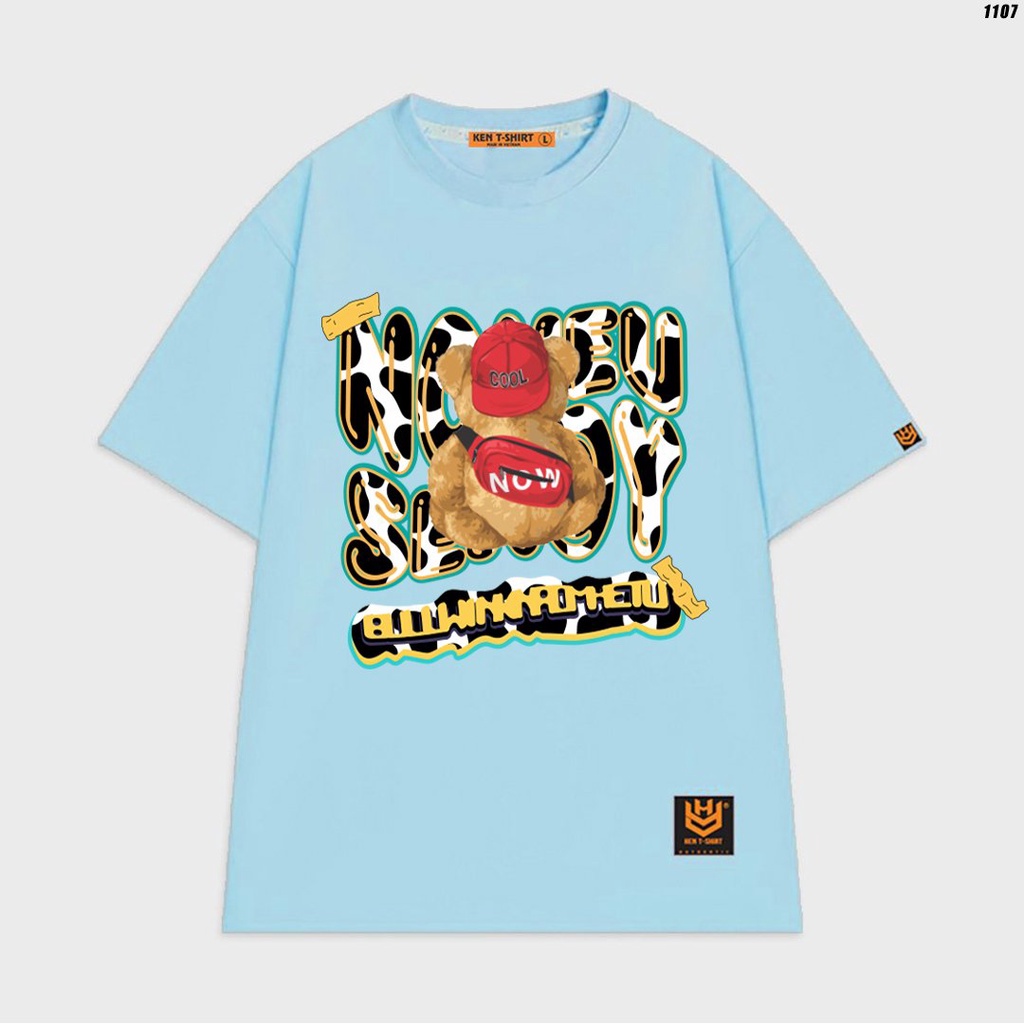 Áo phông unisex nam nữ form rộng tay lỡ Gấu Now 1107