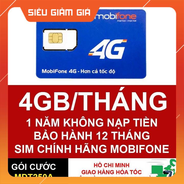 Sim 4G Mobifone trọn gói 1 năm không nạp tiền MDT250A (Mạnh như Sim 4G Viettel và Sim Vinaphone 4G)