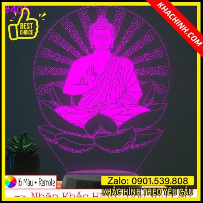 Đèn thờ led 16 màu Hình Phật 405, thờ Phật, trang trí, quà tặng,thiết kế và khắc hình kích thước theo yêu cầu