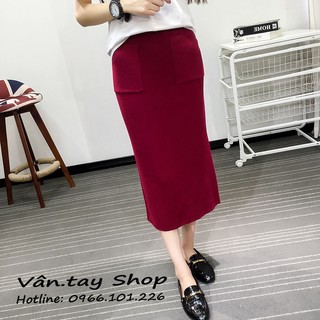Chân váy len dệt kim