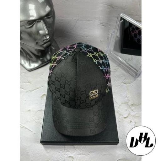 (NEW) Nón kết nam nữ, mũ lưỡi trai GUCCI LỤA 7 MÀU phối Lưới cực đẹp-Đen (Ảnh thật) - GC024