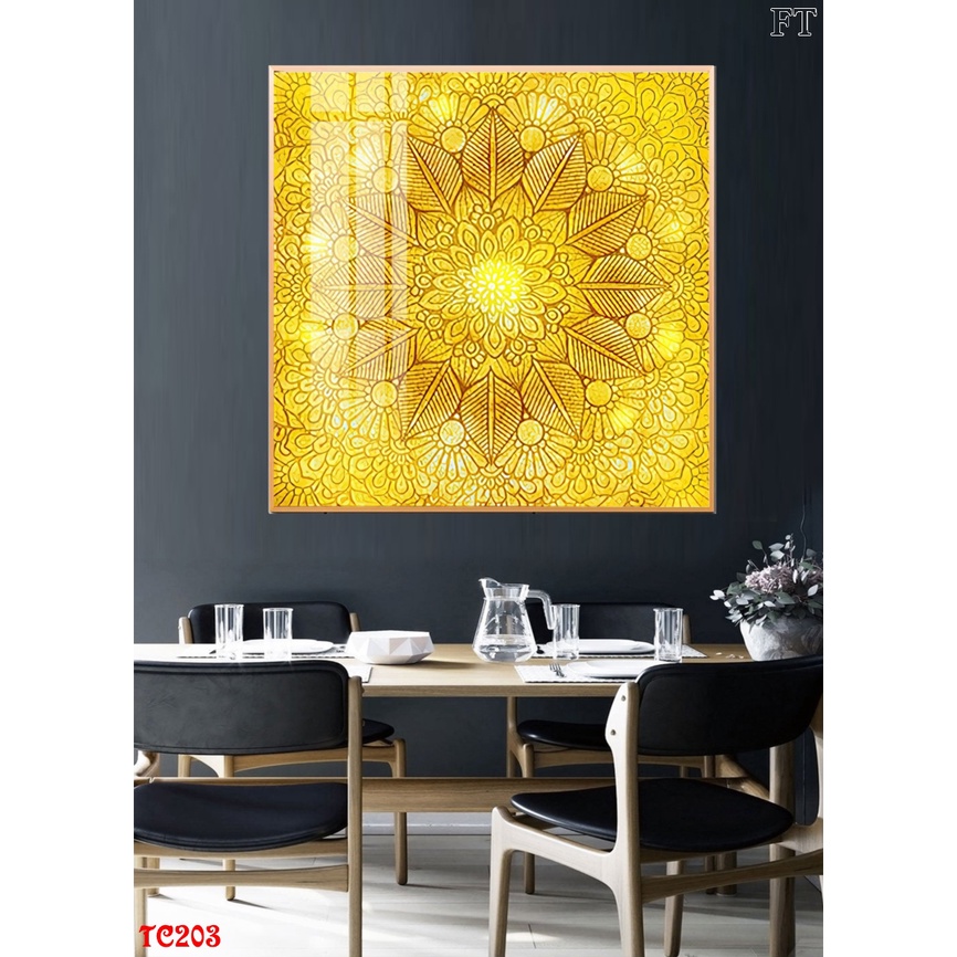 Tranh Trúc chỉ treo phòng thờ, tranh trang trí chất liệu tranh tráng gương hoặc vải canvas khổ vuông