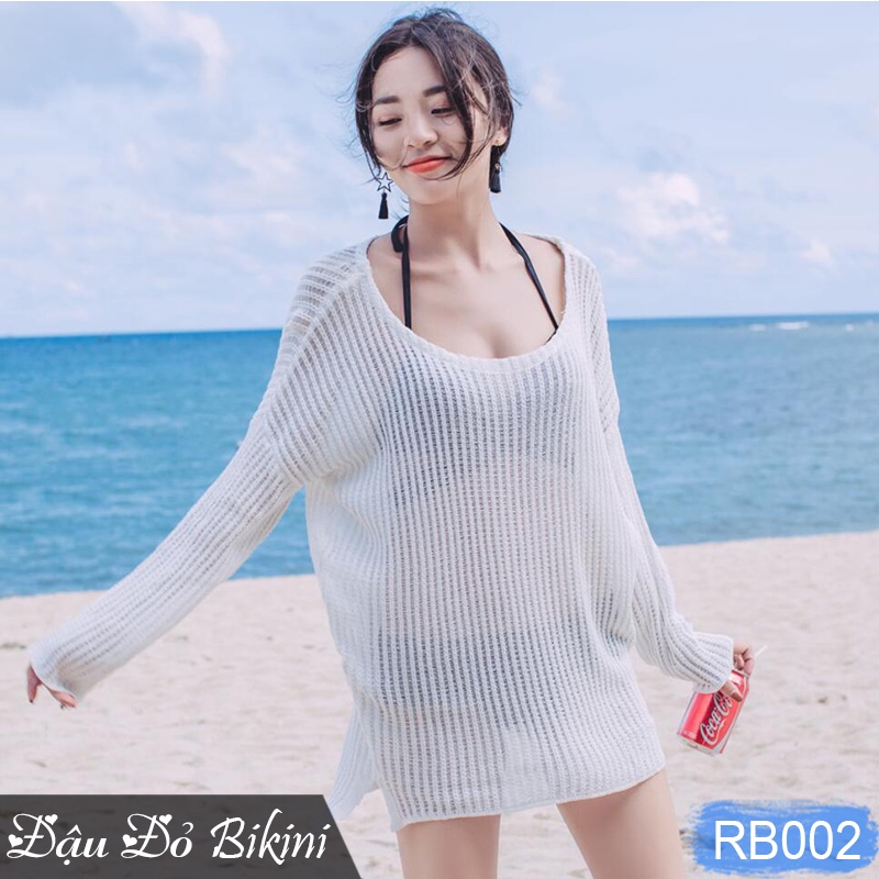 Áo lưới đi biển sexy, diện cùng bikini, áo tắm hoặc croptop cực xinh, dáng chui cổ rộng quyến rũ, chất dầy dặn | RB002