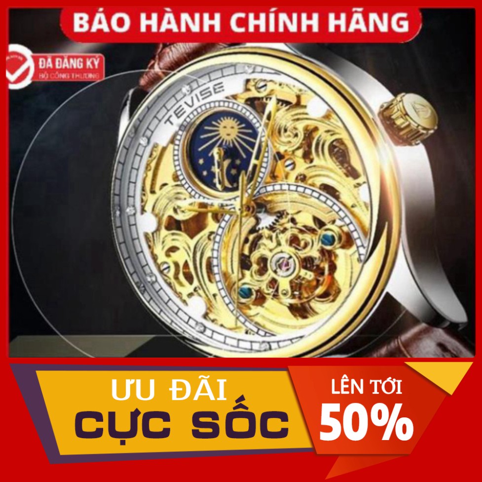 SIÊU PHẨM Đồng hồ Cơ Nam TEVISE LUXIS- Dây Da Cao Cấp - Quý Ông Thời Thượng HÀNG CỰC CHẤT