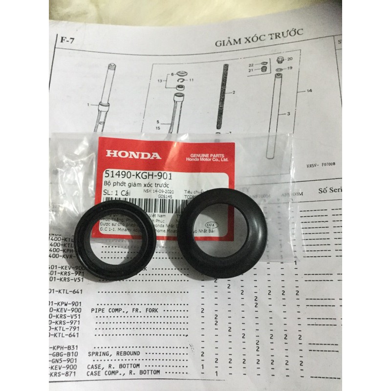 Phớt phuộc trước Wave , dream , Fu , Ab , Click , Vario