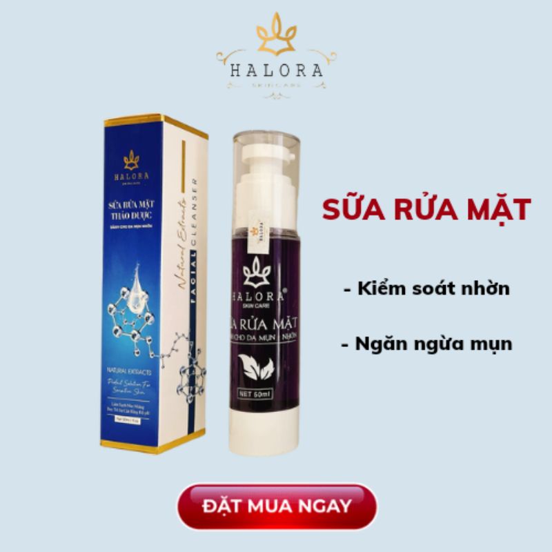 SỮA RỮA MẶT THẢO DƯỢC HALORA ( Có Hoả Tốc )