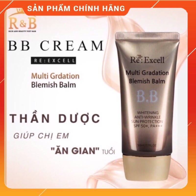 [ Chính hãng ] Kem nền BB CREAM  Re-excell 🧏🏻‍♀️Lên tone nhẹ, chống nắng và chống lão hóa R&B