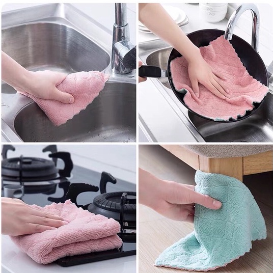 COMBO KHĂN LAU NHÀ BẾP, LAU BÁT SIÊU THẤM 2057 GIANG PHẠM