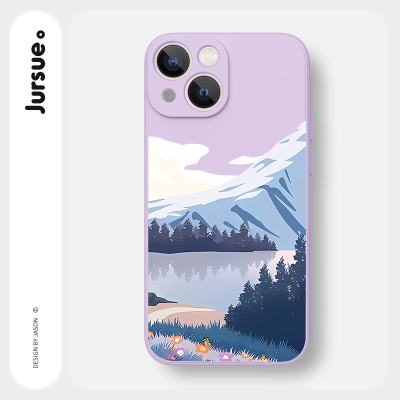 Ốp lưng JURSUE mềm viền vuông hình dễ thương đẹp Cho iPhone 14 13 12 11 Pro Max SE 2020 X XR XS 8 7 ip 6S 6 Plus Y2400