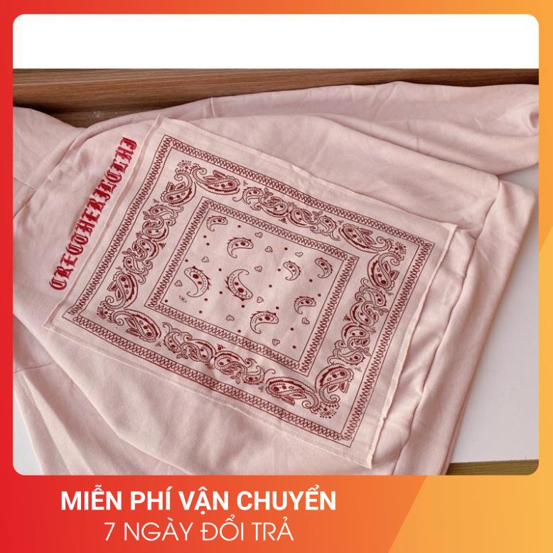 Áo Hoodie Hồng Bandana 24APRIL Nữ [FREESHIP] 🌸 Sweater thổ cẩm form rộng tay bồng, kiểu dáng vintage cá tính Ulzzang 🌸 | BigBuy360 - bigbuy360.vn