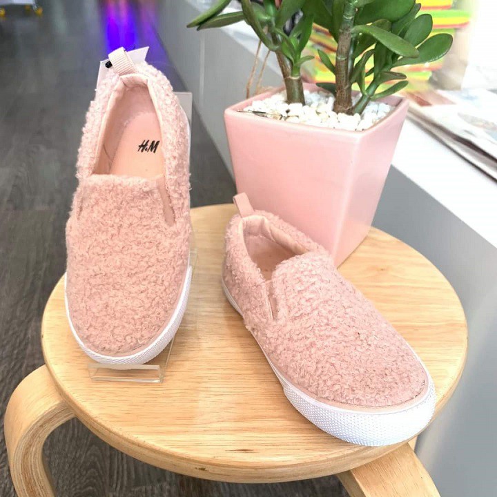 Gm store- Giày slip on màu hồng hình đôi mắt cực yêu bé gái