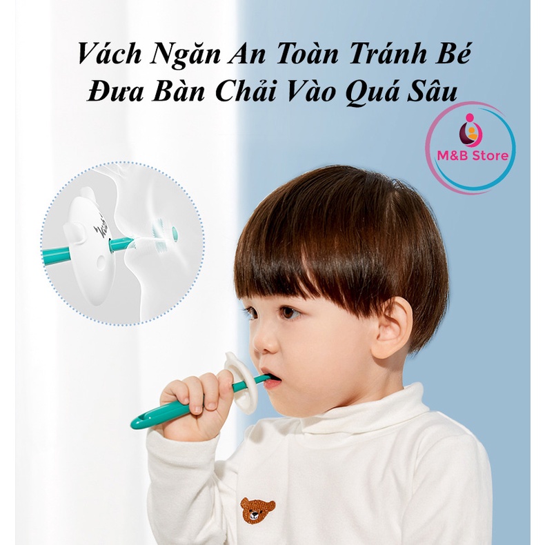 Bàn Chải Đánh Răng Trẻ Em Nano Kháng Khuẩn, Siêu Mềm, Xoay 360° - KUB