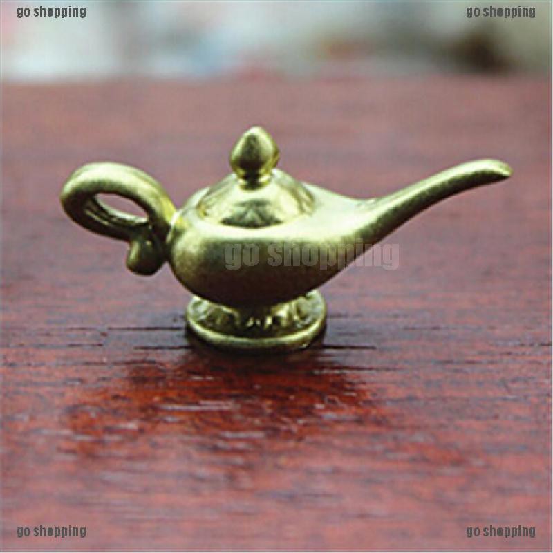 {go shopping}Dollhouse Miniature Mini Gold Teapot Toy Model Kids Gift