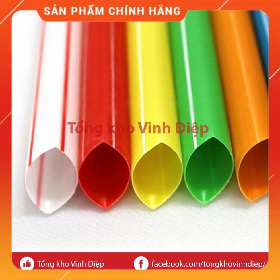 Ống hút trà sữa trân châu, nước mía nhiều màu, dài 18cm, đầu nhọn, 1 bịch 420gr