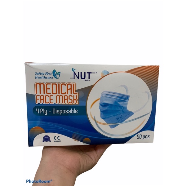 Bịch 10 cái Khẩu trang y tế 4 lớp xuất khẩu hàng cty cao cấp màu xanh Dương