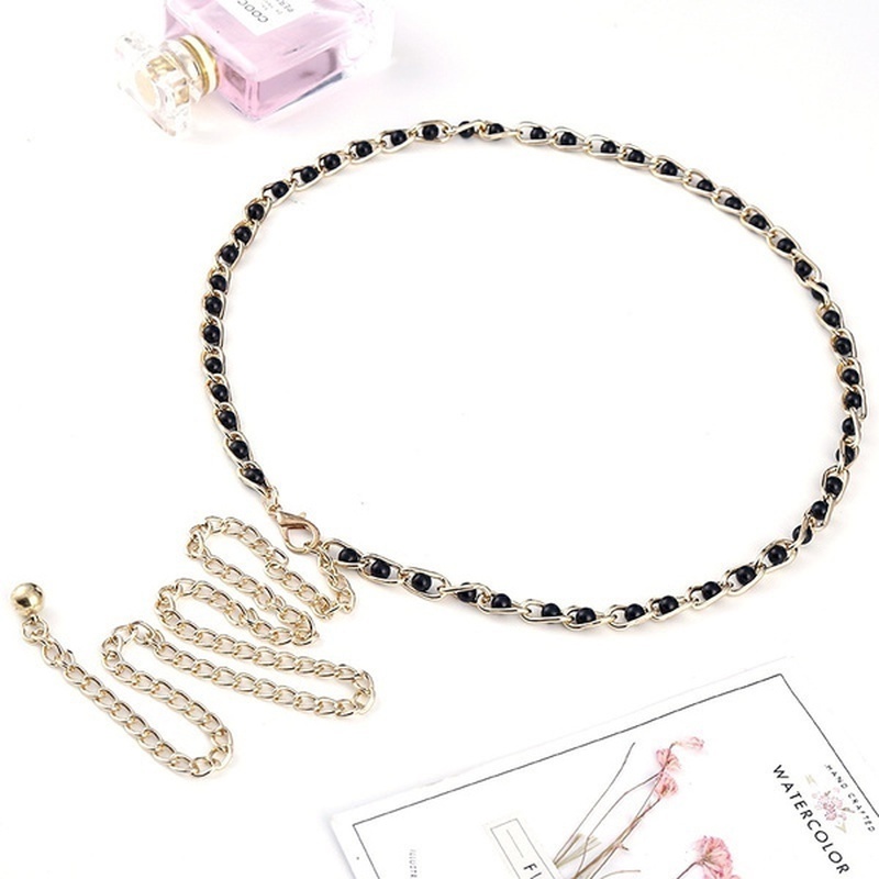 Thắt lưng đính ngọc trai nhân tạo co giãn thời trang dành cho nữ