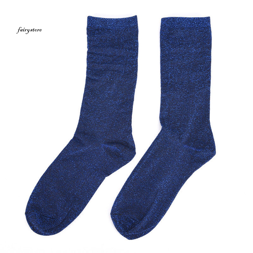 Vớ Màu Trơn Đính Kim Tuyến Lấp Lánh Thời Trang Thu Đông Cho Nữ