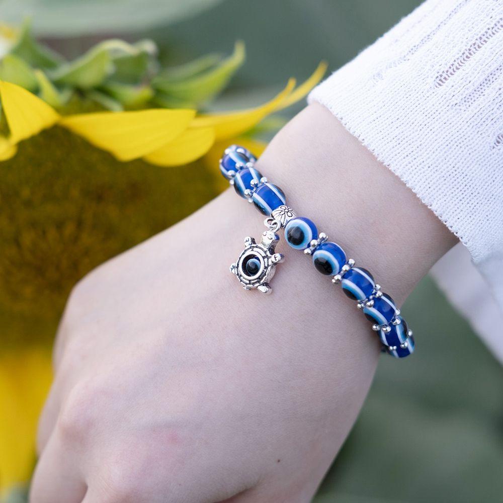 Vòng Tay Chuỗi Hạt Mắt Quỷ Phong Cách Hip Hop Hàn Quốc Cho Cặp Đôi