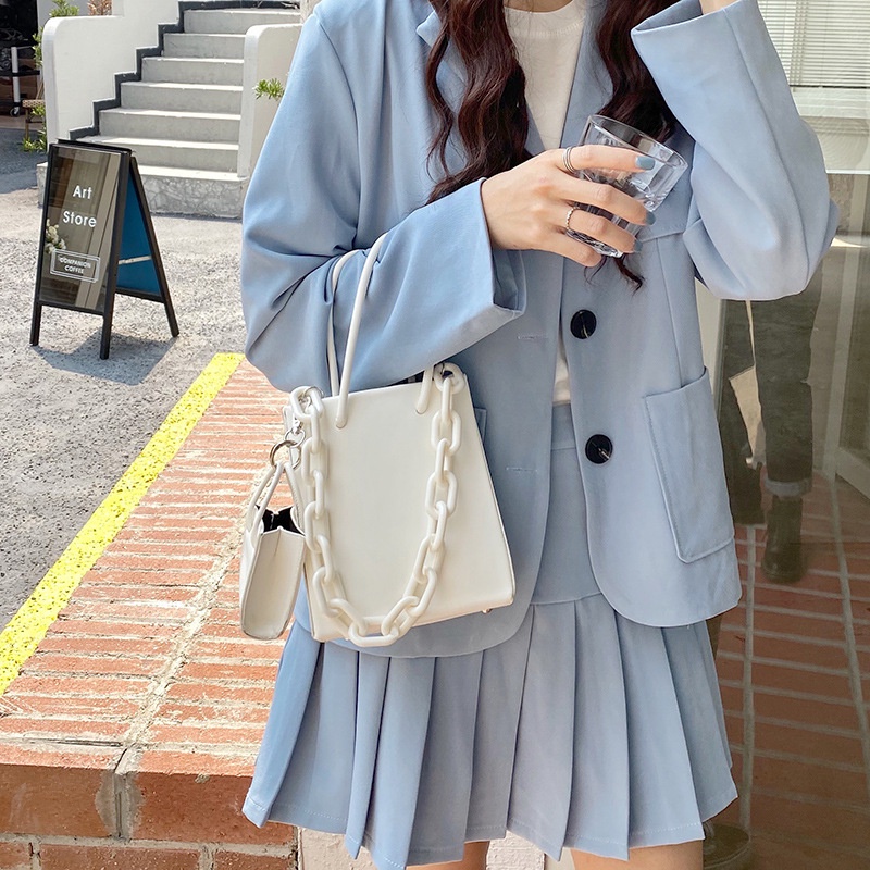 Túi đeo chéo IELGY phối chuỗi xích xách tay thời trang đơn giản dành cho nữ