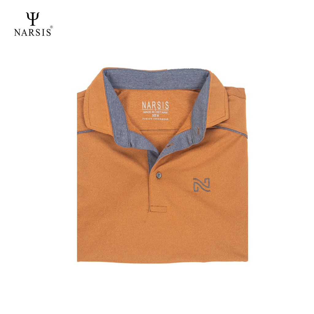 Áo polo nam cộc tay Narsis D7032 vàng đồng