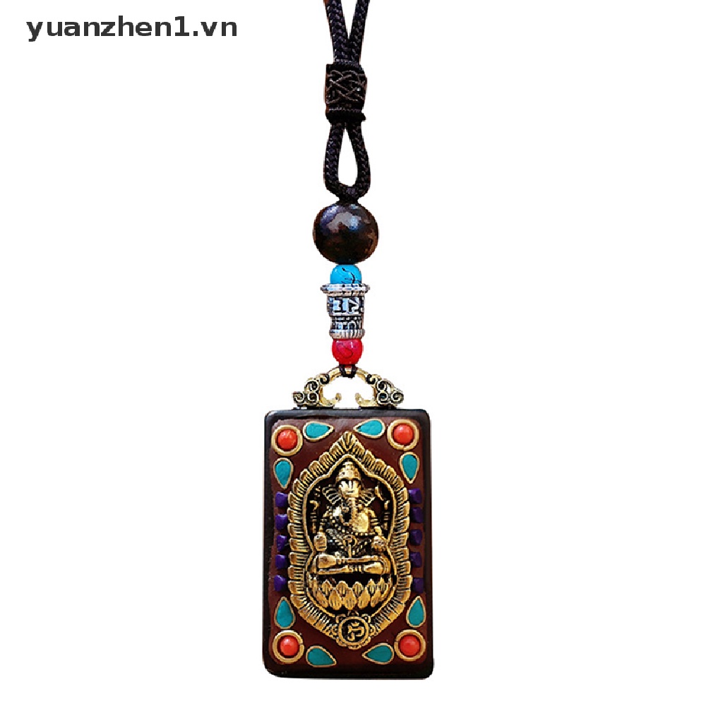 Vòng cổ Mặt Hình Tượng Phật Nepal Thangka Bằng Gỗ Mun Độc Đáo