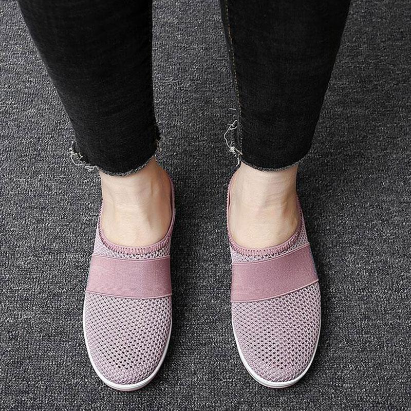 Giày lười khoét lỗ thoáng khí nhẹ nhàng thoải mái cho nữ