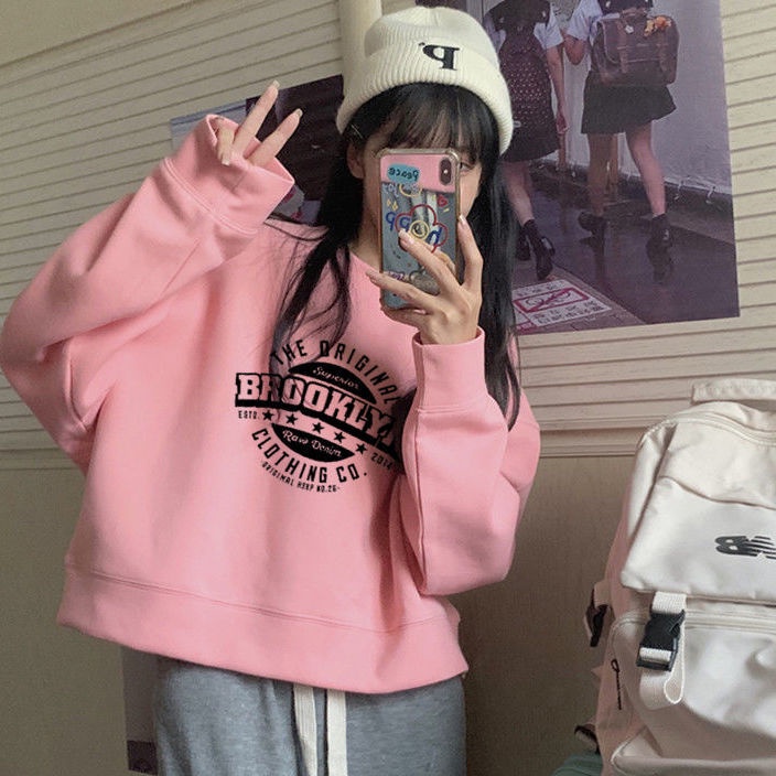 Áo Sweater Lông Cừu Ngắn Dày Dặn Dáng Rộng Phong Cách Hàn Quốc Thời Trang Mùa Đông Mới Cho Nữ