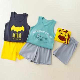 Bộ Đồ Ngủ Cotton Cổ Tròn Màu Vàng Đồng Dành Cho Bé Trai Và Bé Gái
