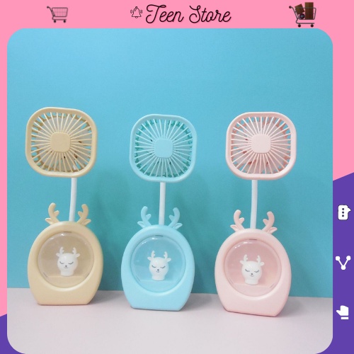 Quạt mini để bàn có đèn màu xinh xắn dễ thương Teen Store TS923