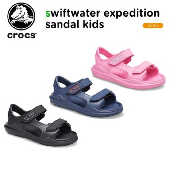 dép sandal quai ngang nhựa cá sấu swiftwaterwave expedition cho trẻ em đi mưa, lội nước, đi biển, chống hôi chân