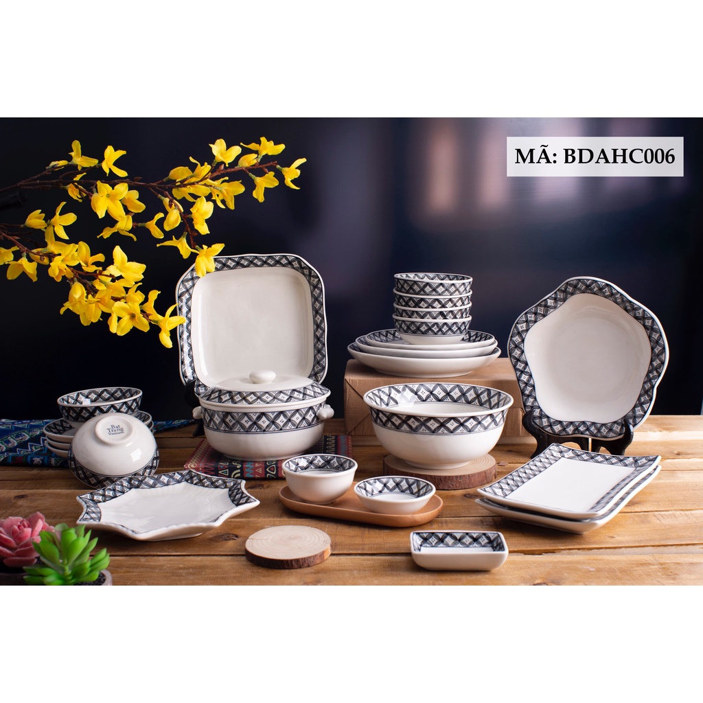 BỘ ĐỒ ĂN HOA CÚC SỨ BÁT TRÀNG