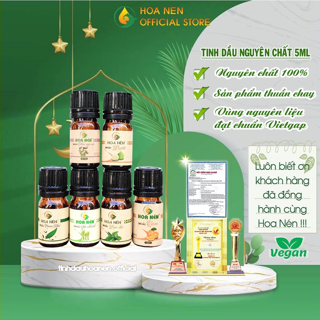 Tinh Dầu Xông Phòng Hoa Nén 5ml - Giúp xông phòng, khử mùi