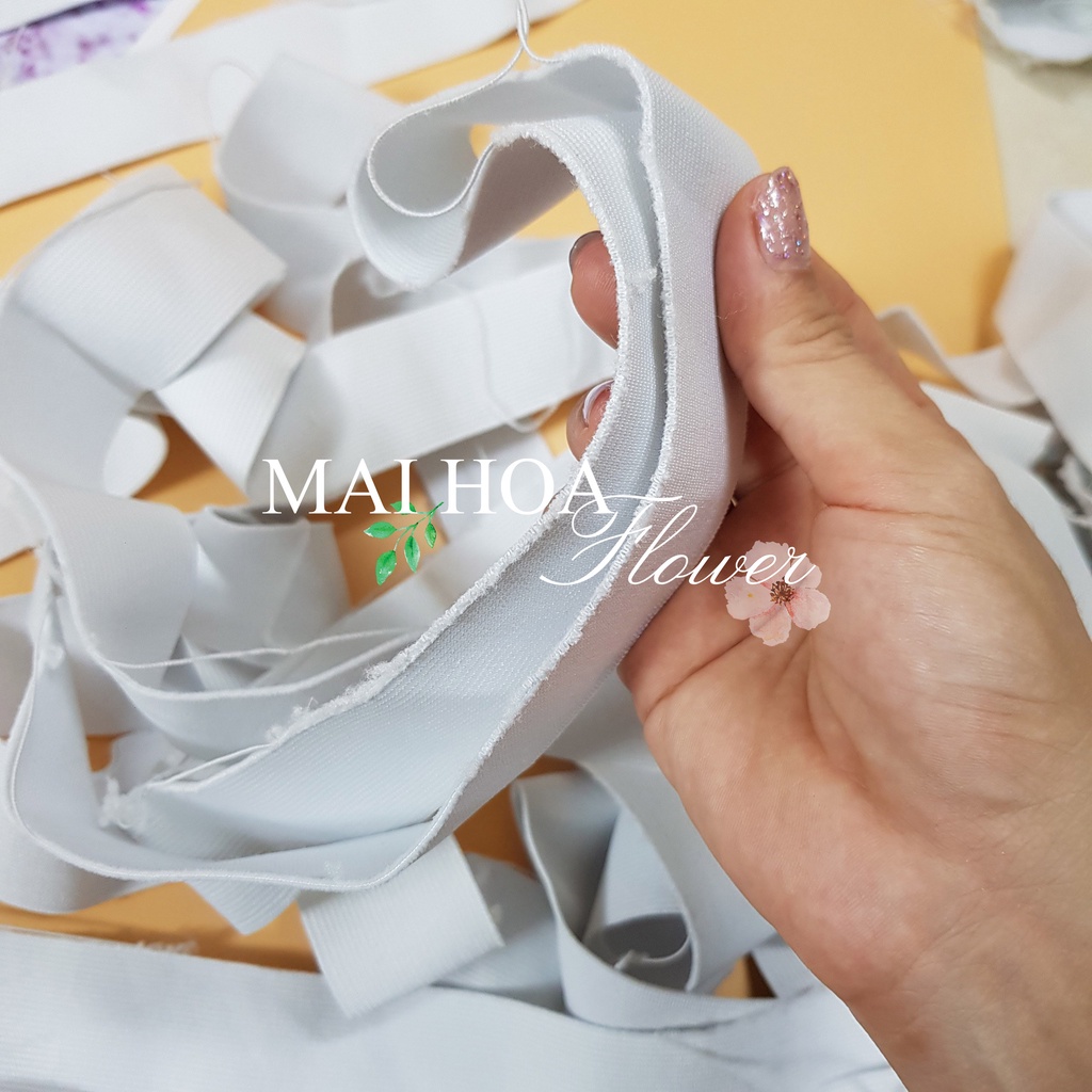 Dây thun quần trắng size 3.5cm chun quần loại dày chống vặn chống bai Maihoaflower