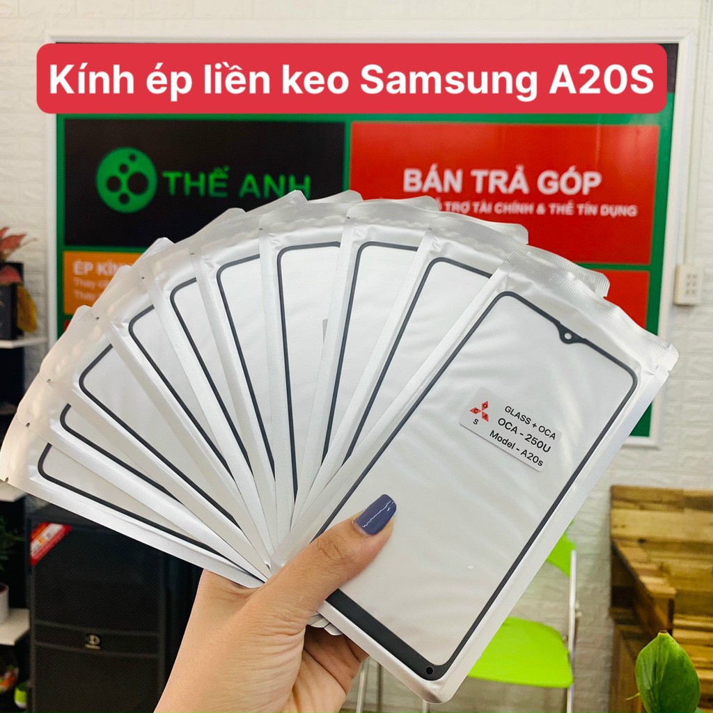 Kính ép màn hình có sẵn keo cho Samsung A20S OCA