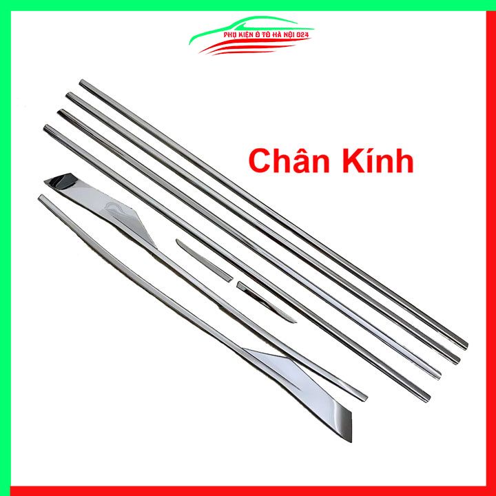 Bộ nẹp viền chân kính cong kính Avanza 2022-2023 Inox sáng bóng chuẩn form xe