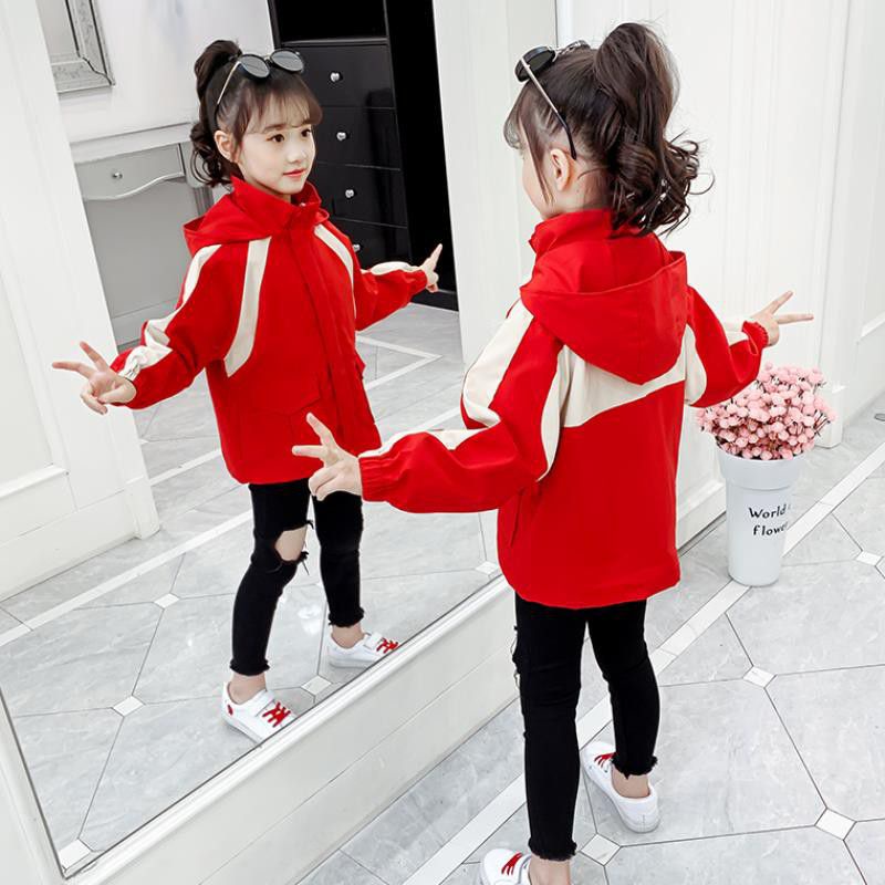 Áo khoác cho bé trai bé gái 2 màu đỏ, đen