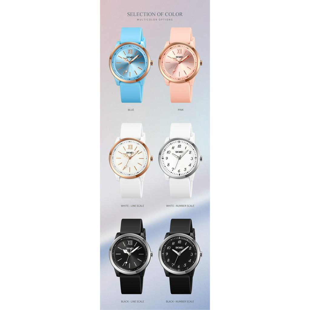 SKMEI Đồng Hồ Quartz Dây Da PU Chống Thấm Nước Thiết Kế Đơn Giản Sang Trọng Cho Nữ