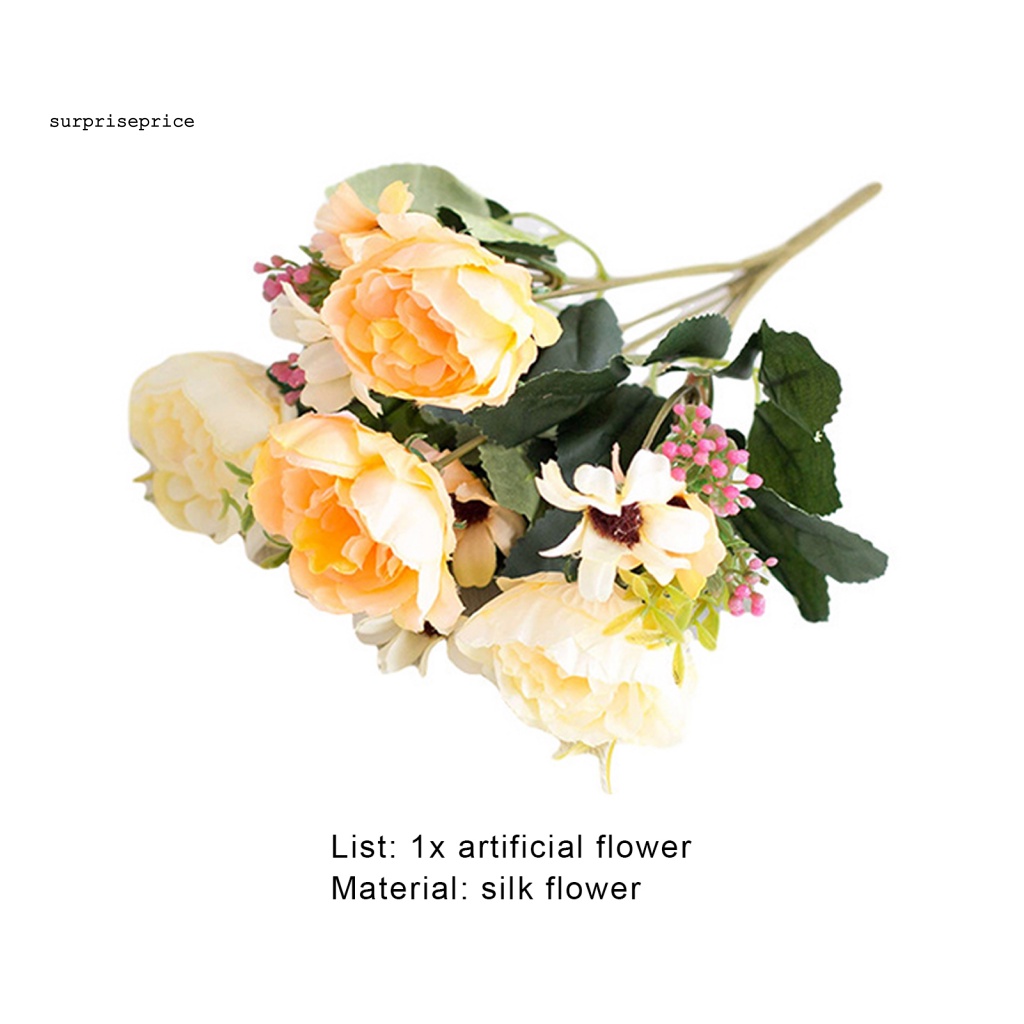 Hoa Mẫu Đơn Giả Bằng Lụa Dùng Trang Trí Phòng Khách/Tiệc Cưới