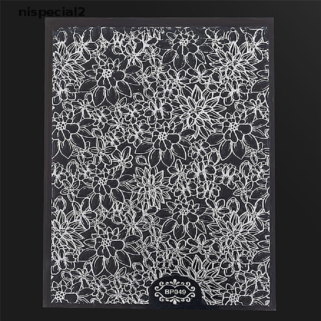 (Hàng Mới) Giấy Dán Nổi 3D Hoạ Tiết Hoa Trang Trí Móng Tay