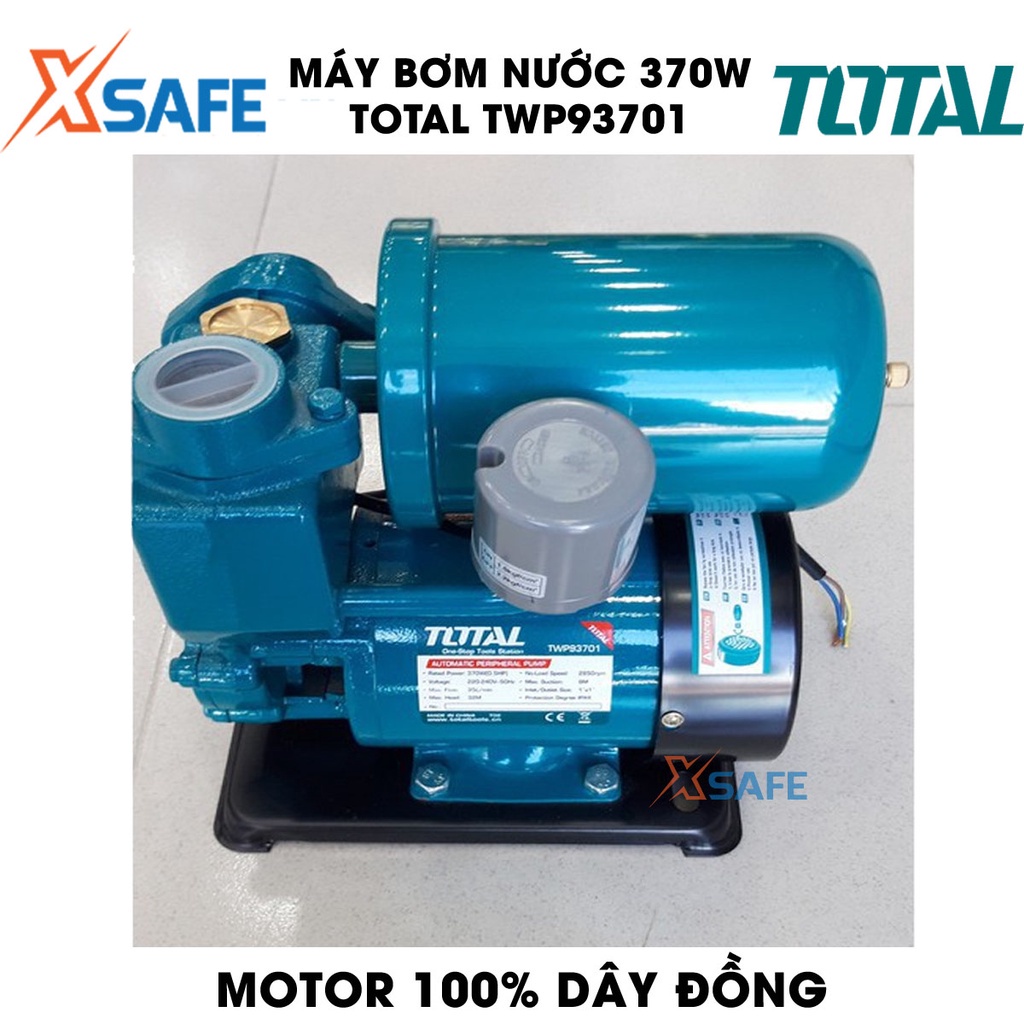 Máy bơm nước 370W TOTAL TWP93701 motor dây đồng,chiều cao bơm tối đa 32m, lưu lượng tối đa 35 lít/ph