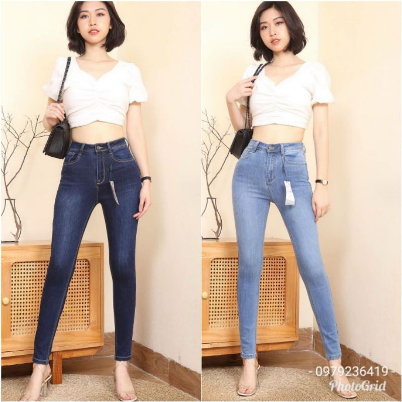 Quần jean nữ skinny trơn ct jean, quần bò nữ vải vnxk co giãn 4 chiều cao cấp lady_store 1.5