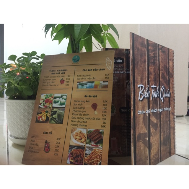 Menu Cafe Trà Sữa Chất Liệu Nhựa Chống Nước